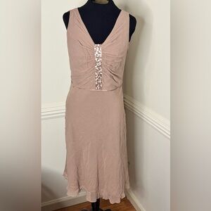 Pa’Pell Petites Chic Sleeveless Blush Dress with Sequin Detail